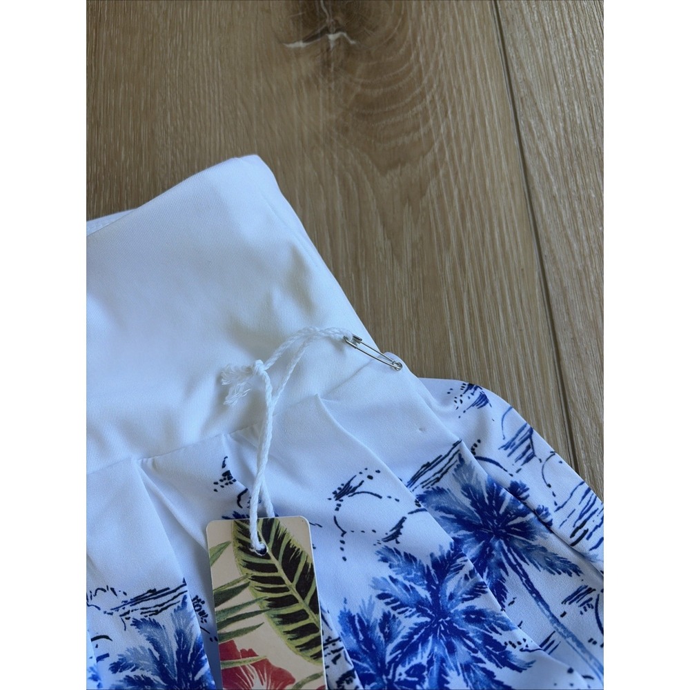 NWT Tommy Bahama Skort Golf Tennis Athletic Tropical Pleated Blue White XS - Picture 3 of 8
